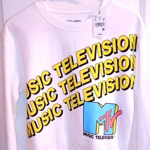 MTV 80s Graphic Tee Crop Long Sleeve NWT
